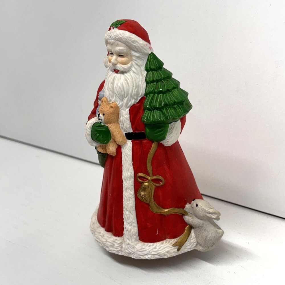 Vtg Christmas Porcelain Santa Wind-Up Plays "Here Comes Santa Clause" - Picture 2 of 9